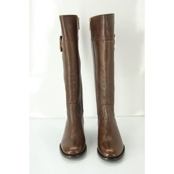 Tory Burch Leather Julian Logo Plaque Riding Boots  Coconut 5.5 - Picture 3 of 10